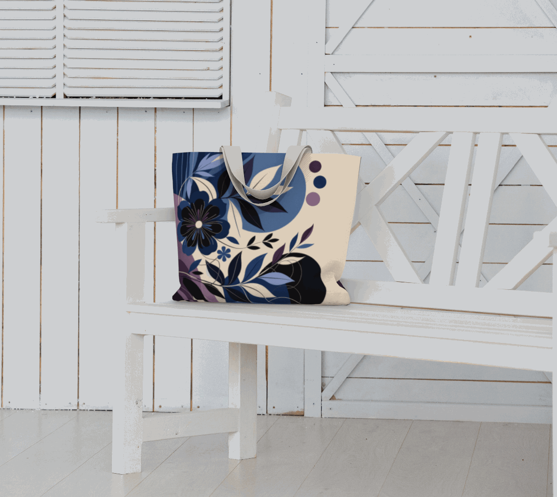 Abstract Flowers Large Tote bag
