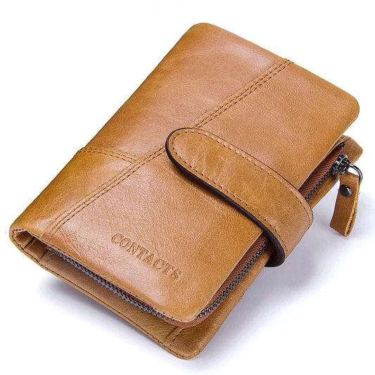 100% Genuine Leather Men's Wallet Brand Coin Short Card Holder 22 Wallet ContactS OK•PhotoFineArt