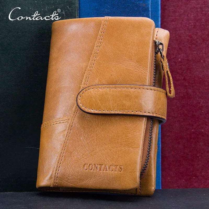 100% Genuine Leather Men's Wallet Brand Coin Short Card Holder 22 Wallet ContactS OK•PhotoFineArt