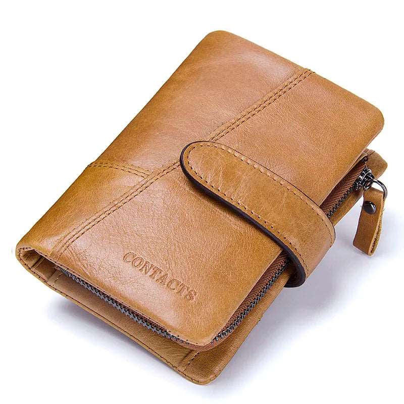 100% Genuine Leather Men's Wallet Brand Coin Short Card Holder 22 Wallet ContactS OK•PhotoFineArt