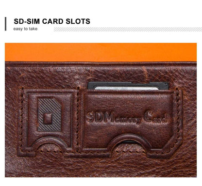 100% Genuine Leather Wallet Zipper Engraving Coin Short RFID blocking