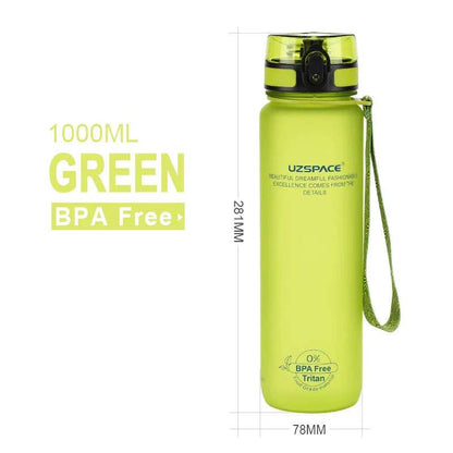 1000ml Large Capacity Water Bottle Portable Leakproof Shaker Green 1000ml