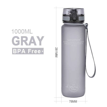 1000ml Large Capacity Water Bottle Portable Leakproof Shaker grey 1000ml