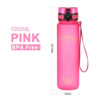 1000ml Large Capacity Water Bottle Portable Leakproof Shaker pink 1000ml