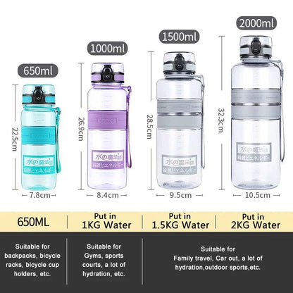 1.5/2L Sport Water Bottle Large capacity Portable Shaker BPA Free