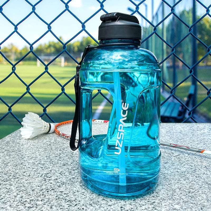 1.6L/2.3L Large Capacity Sports Water Bottles with Straw BPA Free With Time Marker
