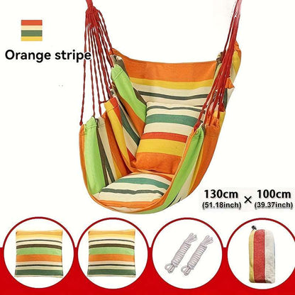 1pc Outdoor Hammock Chair, Canvas Leisure Swing Hanging Chair, With Pillow And Cushion 14 Hammock OK•PhotoFineArt OK•PhotoFineArt