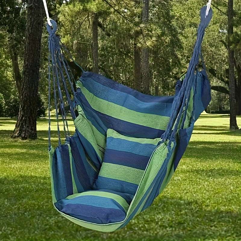 1pc Outdoor Hammock Chair, Canvas Leisure Swing Hanging Chair, With Pillow And Cushion 14 Hammock OK•PhotoFineArt OK•PhotoFineArt