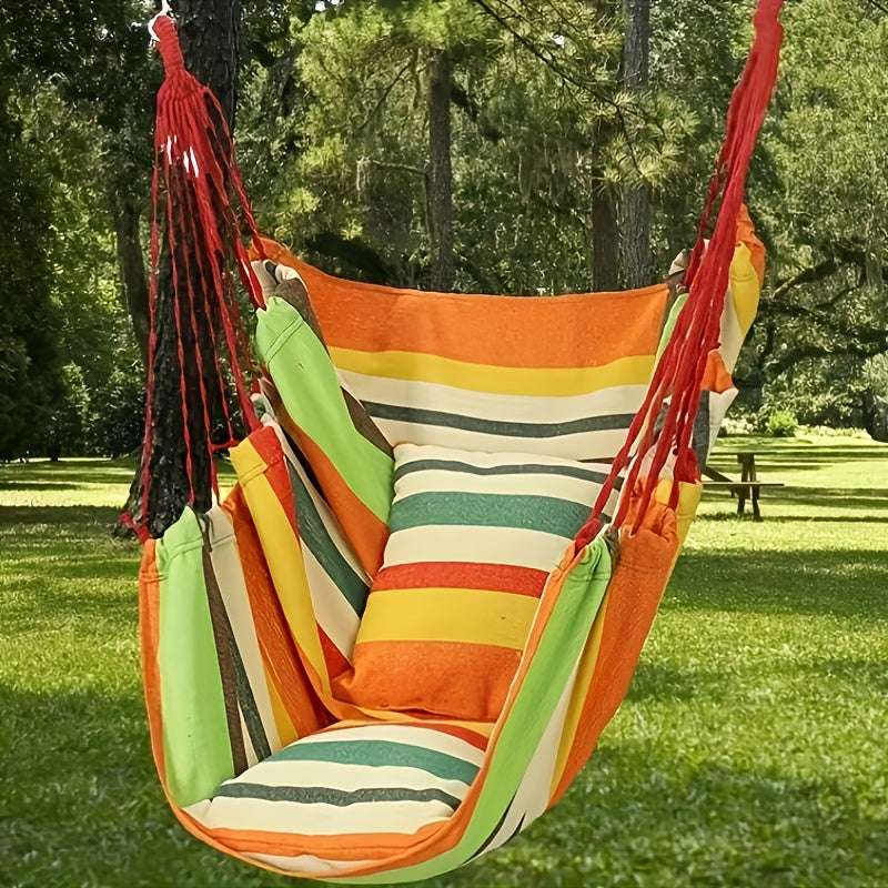 1pc Outdoor Hammock Chair, Canvas Leisure Swing Hanging Chair, With Pillow And Cushion 14 Hammock OK•PhotoFineArt OK•PhotoFineArt