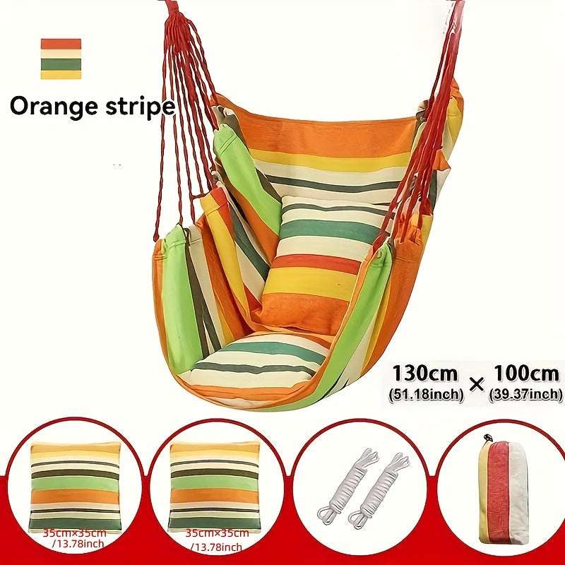 1pc Outdoor Hammock Chair, Canvas Leisure Swing Hanging Chair, With Pillow And Cushion 14 Hammock OK•PhotoFineArt OK•PhotoFineArt