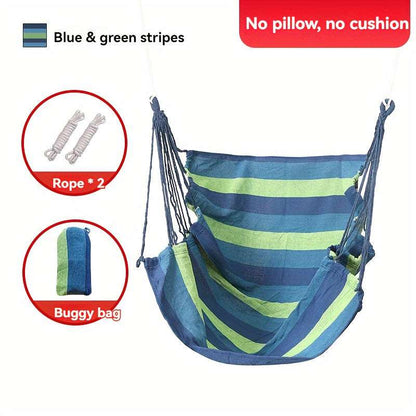 1pc Outdoor Hammock Chair, Canvas Leisure Swing Hanging Chair, With Pillow And Cushion 14 Hammock OK•PhotoFineArt OK•PhotoFineArt