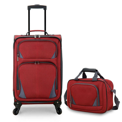 2 PC Softside Polyester Spinner Rolling Suitcase Luggage Set (14", 23") 66 OK•PhotoFineArt OK•PhotoFineArt