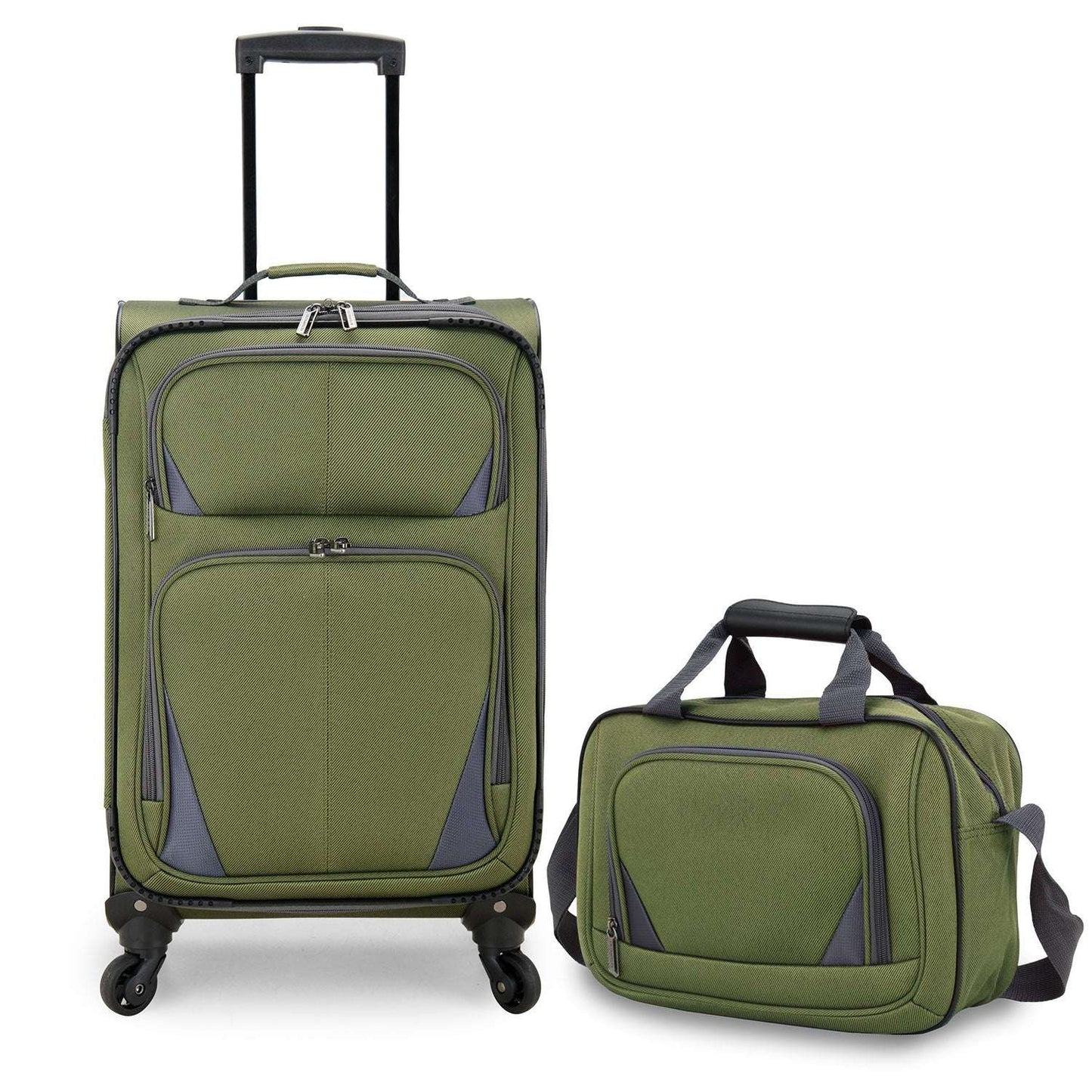 2 PC Softside Polyester Spinner Rolling Suitcase Luggage Set (14", 23") 66 OK•PhotoFineArt OK•PhotoFineArt