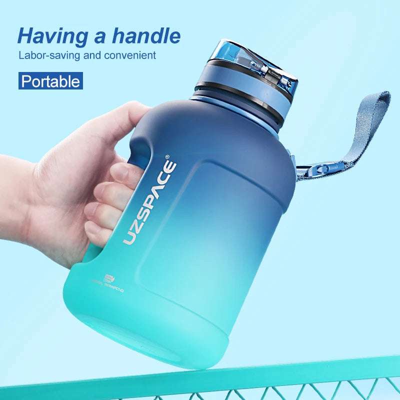 2 Liters Water Bottle with Time Marker Reusable High-capacity