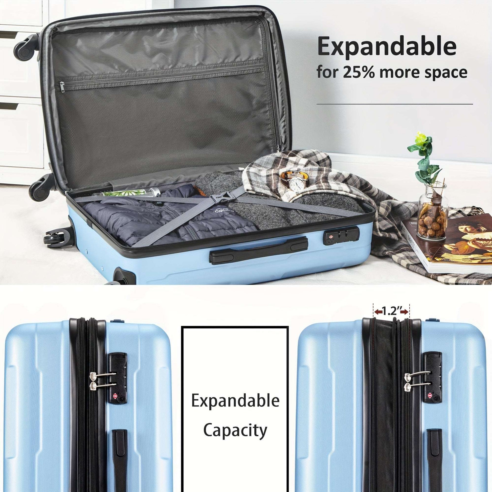 20+28" Expandable Spinner Wheel 2-Piece Luggage Set - TSA Lock 122 Luggage OK•PhotoFineArt OK•PhotoFineArt