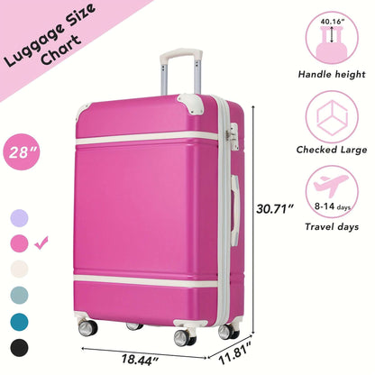 28-Inch Vintage Suitcase - Spacious Expandable Lightweight Design with Smooth Cardan Wheel and TSA Lock 116 Luggage OK•PhotoFineArt OK•PhotoFineArt