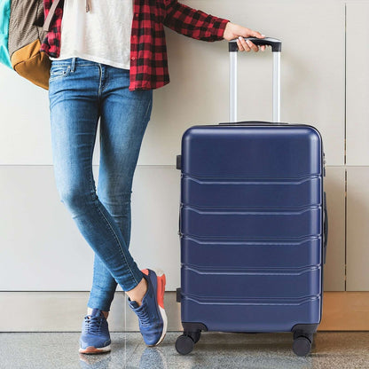 3-Piece Hard Shell Luggage Set, Navy Blue, 20", 24", 28" Suitcases, 4 Double Spinner Wheels, Expandable, TSA Lock, Lightweight, Durable, Travel Suitcases Set 127 OK•PhotoFineArt OK•PhotoFineArt
