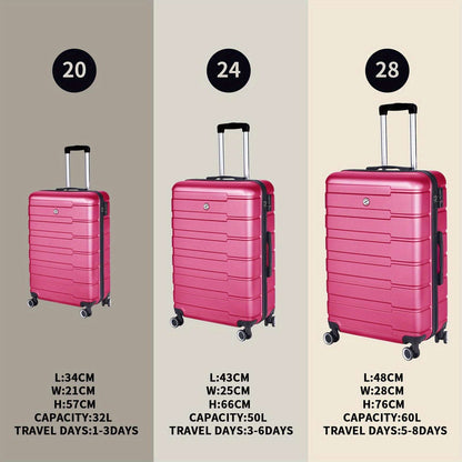 3-Piece Hardside Luggage Set, Fashionable Suitcases With Spinner Wheels, 20 24 28-inch Travel Trolley Cases 146 Luggage OK•PhotoFineArt OK•PhotoFineArt