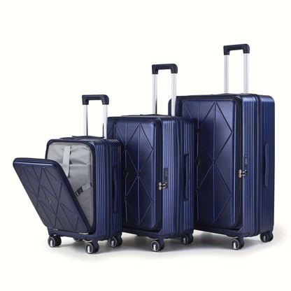 3-Piece Hardside Luggage Set with Spinner Wheels, Lightweight Suitcase with External Front Compartment, TSA Lock 202 Luggage OK•PhotoFineArt OK•PhotoFineArt