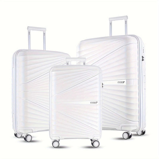 3-Piece Lightweight Hard Shell Travel Set - Durable PC+ABS Material, Spinner Wheels, TSA Lock 116 Luggage OK•PhotoFineArt OK•PhotoFineArt