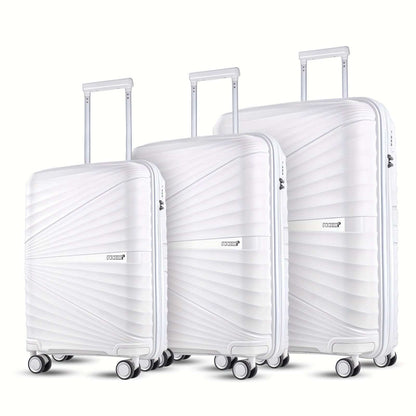3-Piece Lightweight Hard Shell Travel Set - Durable PC+ABS Material, Spinner Wheels, TSA Lock 116 Luggage OK•PhotoFineArt OK•PhotoFineArt