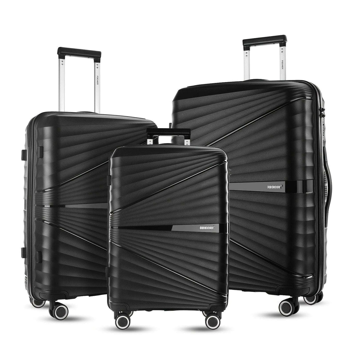 3-Piece Lightweight Hard Shell Travel Set - Durable PC+ABS Material, Spinner Wheels, TSA Lock 116 Luggage OK•PhotoFineArt OK•PhotoFineArt