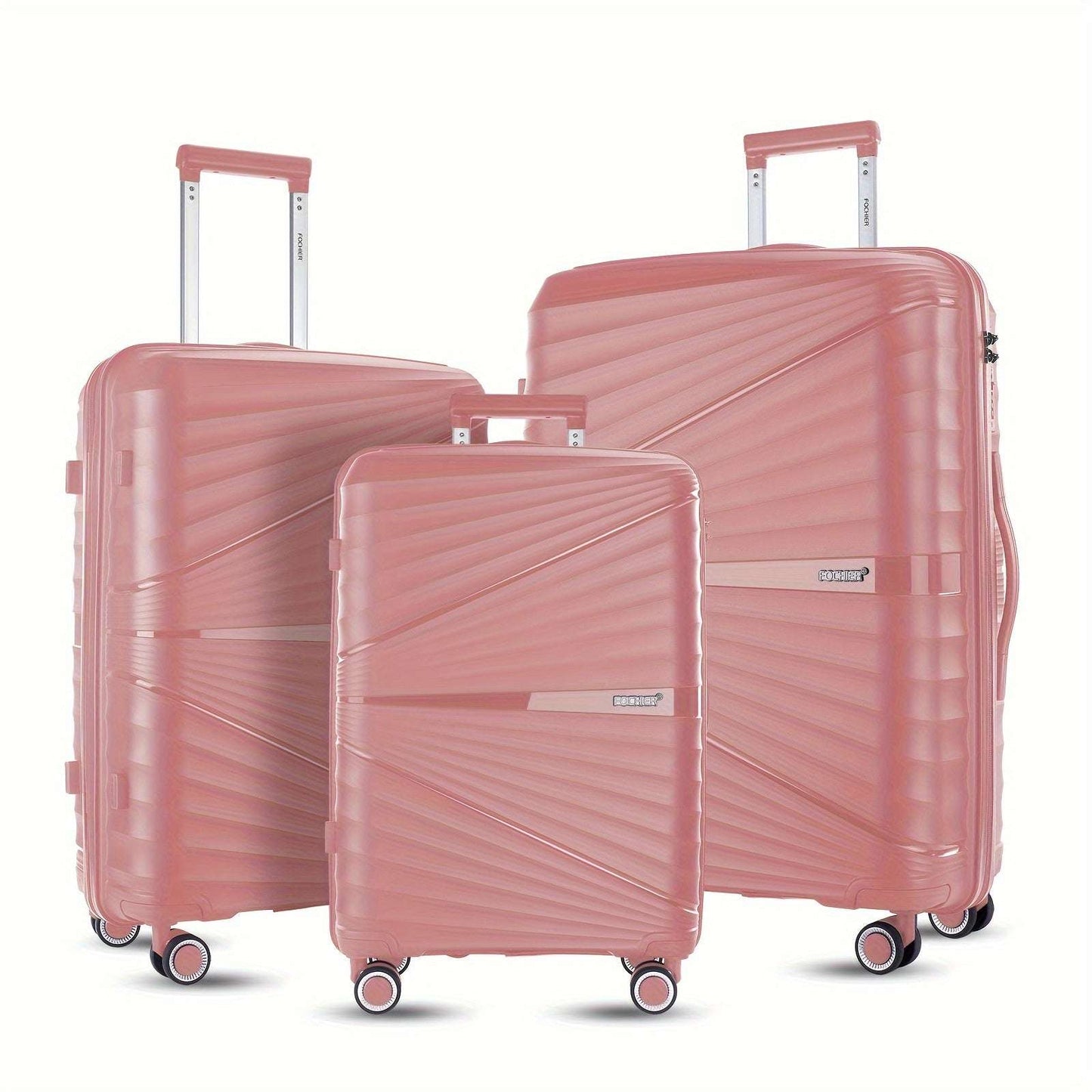 3-Piece Lightweight Hard Shell Travel Set - Durable PC+ABS Material, Spinner Wheels, TSA Lock 116 Luggage OK•PhotoFineArt OK•PhotoFineArt