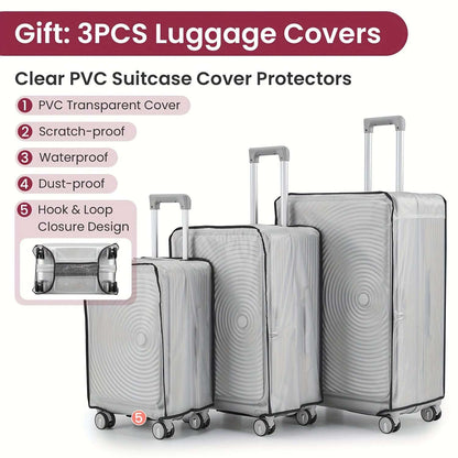 3-Piece Lightweight Hardside Spinner Luggage Set, Secure TSA-Approved Lock (20/24/28) 202 Luggage OK•PhotoFineArt OK•PhotoFineArt