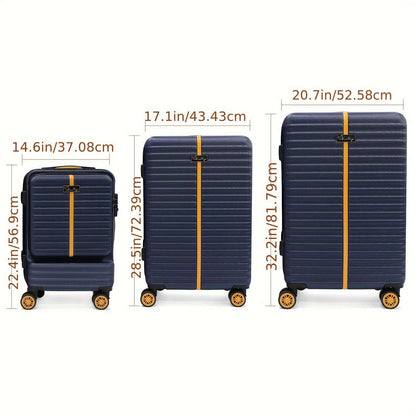 3-Piece Lightweight Hybrid Suitcase Set - 360° Spinning Hard Shell with TSA-Approved Combination Lock, Laptop Sleeve 170 Luggage OK•PhotoFineArt OK•PhotoFineArt