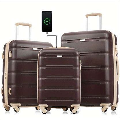 3-Piece Spacious Luggage Set - Airline-Approved Carry-On with Telescoping Handle, Spinner Wheels, and Combination Lock 139 Luggage OK•PhotoFineArt OK•PhotoFineArt