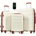 Load image into Gallery viewer, 3-Piece Spacious Luggage Set - Airline-Approved Carry-On with Telescoping Handle, Spinner Wheels, and Combination Lock 139 Luggage OK•PhotoFineArt OK•PhotoFineArt
