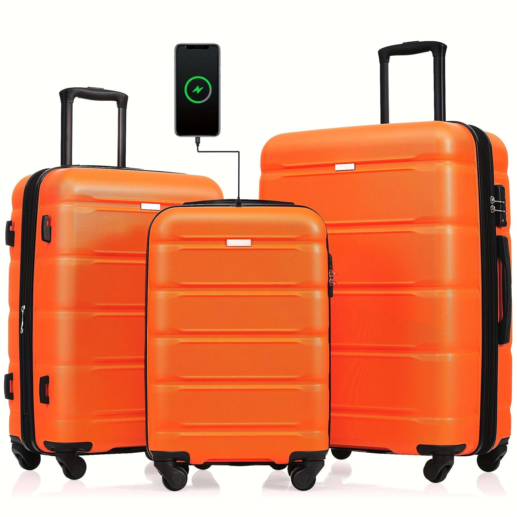 3-Piece Spacious Luggage Set - Airline-Approved Carry-On with Telescoping Handle, Spinner Wheels, and Combination Lock 139 Luggage OK•PhotoFineArt OK•PhotoFineArt