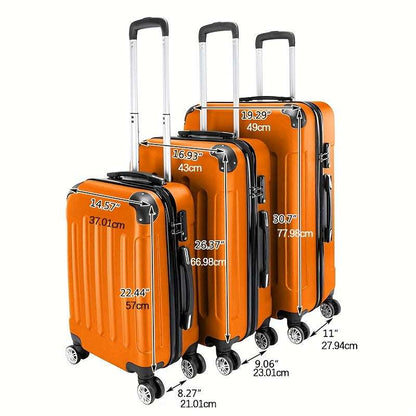 3-Piece Triple-Set ABS Hardshell Luggage, Effortless Rolling with Sturdy Handle & Smooth Wheels, 20/24/28 Sizes 147 Luggage OK•PhotoFineArt OK•PhotoFineArt