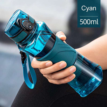 350/500ml Water Bottle Protein Shaker Portable Leakproof BPA Free 500ml Cyan 350-500ml