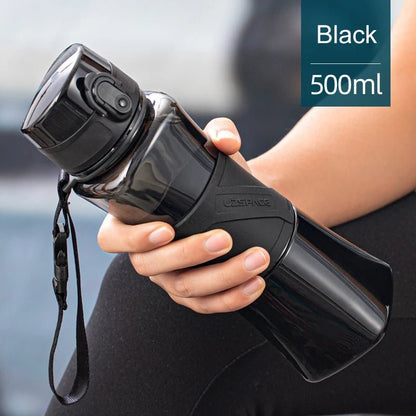 350/500ml Water Bottle Protein Shaker Portable Leakproof BPA Free 500ml Black 350-500ml