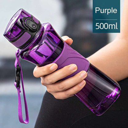 350/500ml Water Bottle Protein Shaker Portable Leakproof BPA Free 500ml Purple 350-500ml