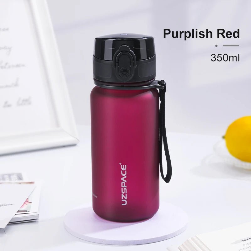 350ML Sport Water Bottle With Time Marker Kids Portable BPA Free Purplish Red 350ml