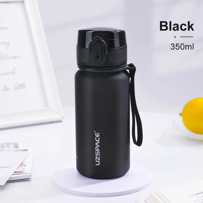 350ML Sport Water Bottle With Time Marker Kids Portable BPA Free Black 350ml