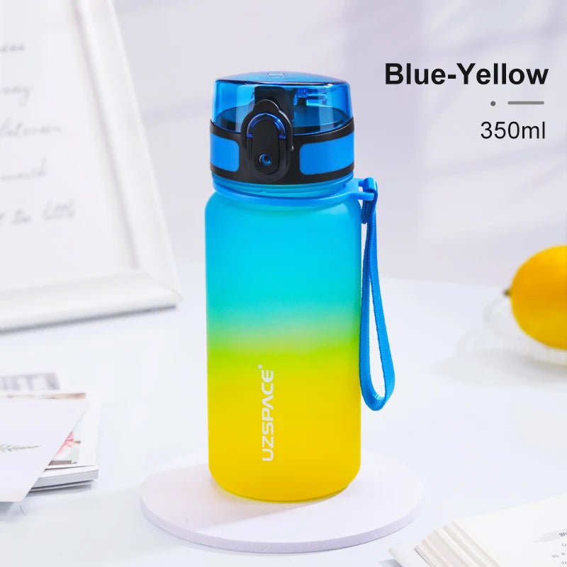 350ML Sport Water Bottle With Time Marker Kids Portable BPA Free Blue and Yellow 350ml