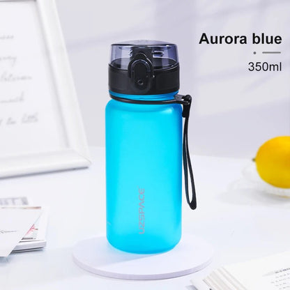 350ML Sport Water Bottle With Time Marker Kids Portable BPA Free Aurora Blue 350ml
