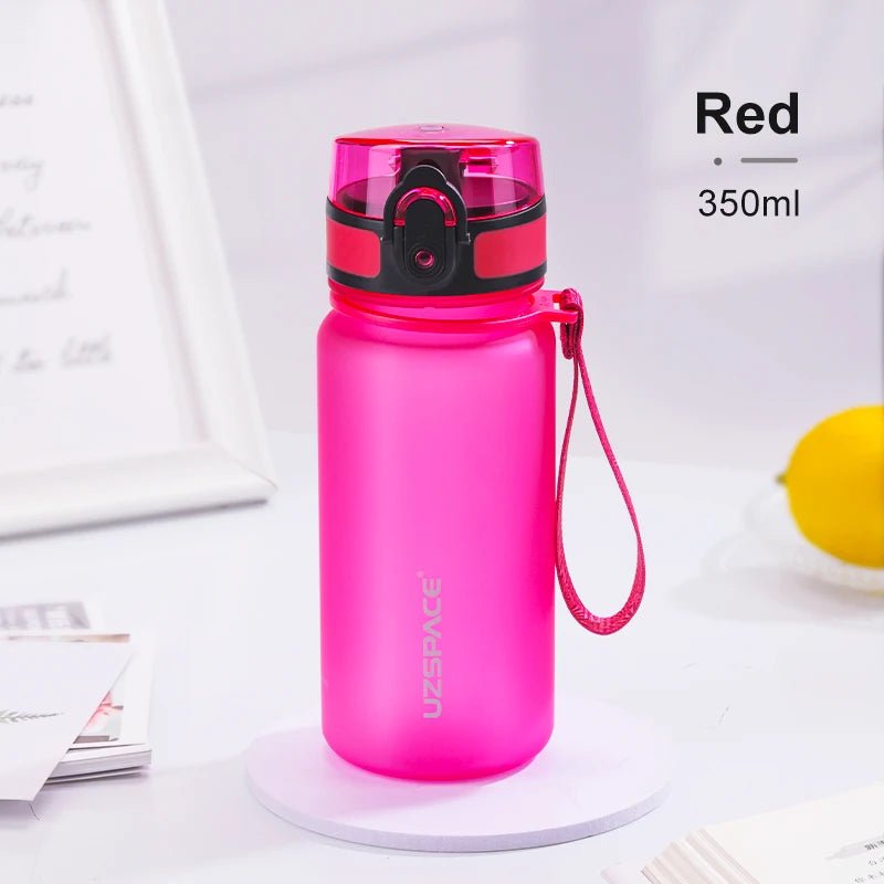 350ML Sport Water Bottle With Time Marker Kids Portable BPA Free Pink 350ml