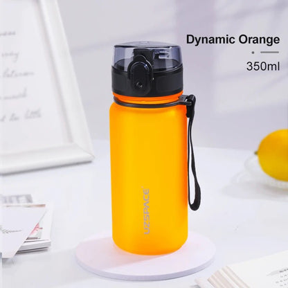 350ML Sport Water Bottle With Time Marker Kids Portable BPA Free Dynamic Orange 350ml