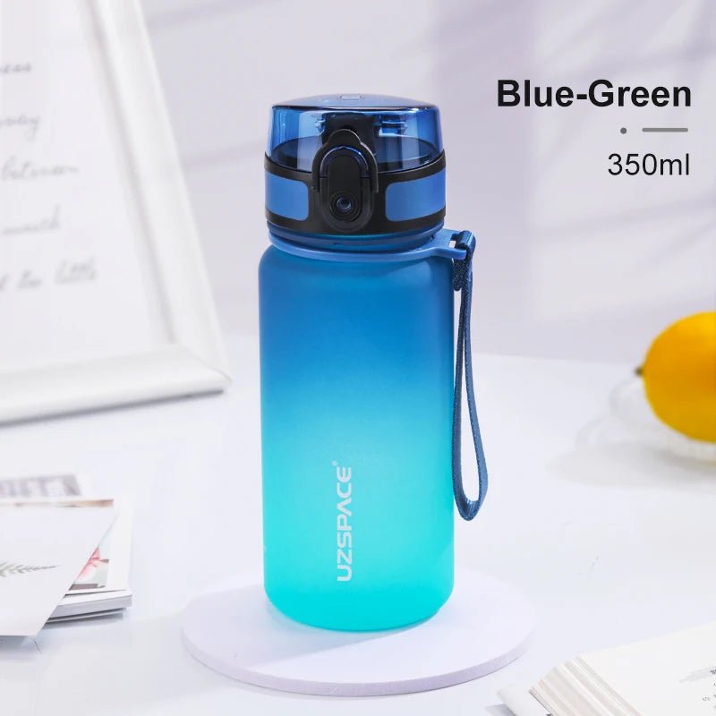 350ML Sport Water Bottle With Time Marker Kids Portable BPA Free Blue and Green 350ml