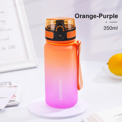 350ML Sport Water Bottle With Time Marker Kids Portable BPA Free Orange and Purple 350ml