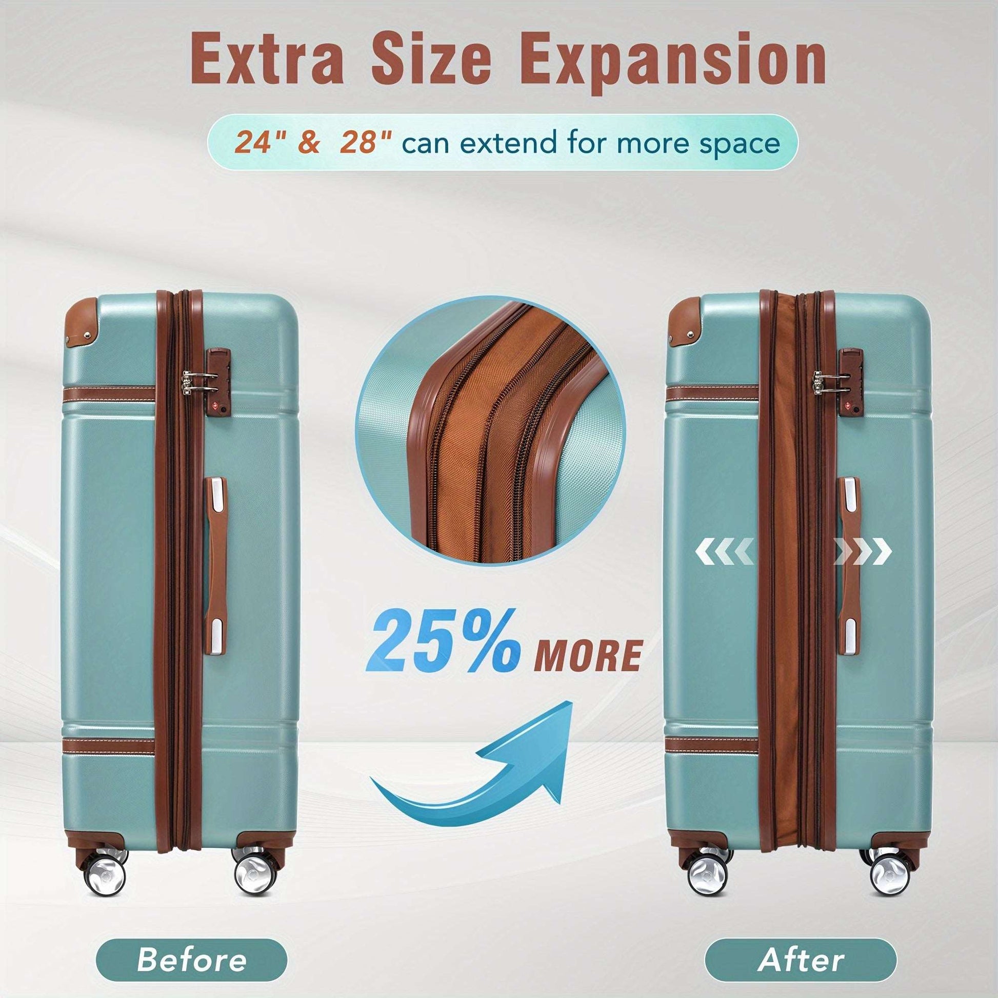 4-Piece Expandable Hardshell Luggage Set - Durable ABS Shell, TSA Lock 160 Luggage OK•PhotoFineArt OK•PhotoFineArt