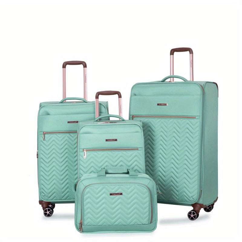 4-Piece Large Capacity Softshell Spinner Luggage Set - Lightweight, Telescopic Aluminum Alloy Handle 161 Luggage OK•PhotoFineArt OK•PhotoFineArt