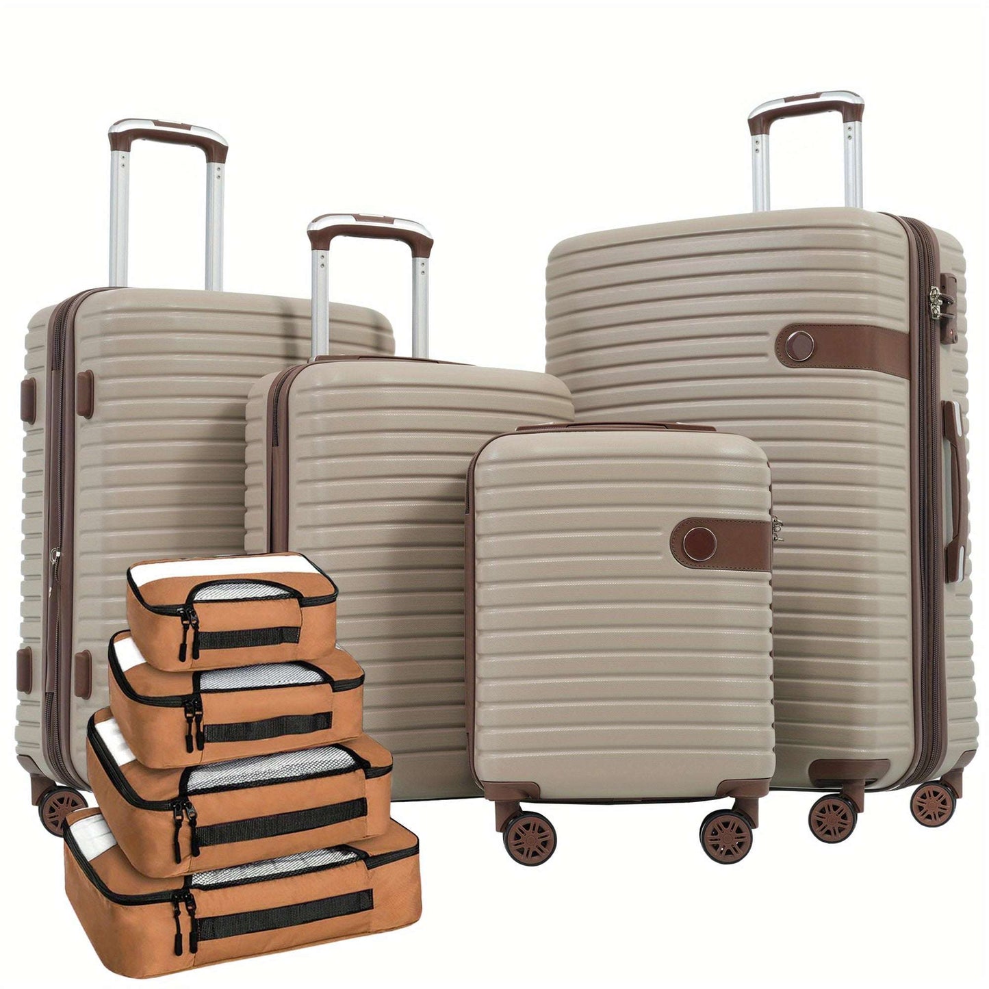 4 Piece Luggage Set Suitcase Set, ABS Hard Shell Lightweight Expandable Travel Luggage with 4 Packing Cubes, TSA Lock 184 Luggage OK•PhotoFineArt OK•PhotoFineArt