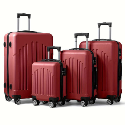 4-Piece Luxury Luggage Set - Durable ABS Hard Shell, Smooth Double Wheels, TSA-Approved Lock 125 Luggage OK•PhotoFineArt OK•PhotoFineArt