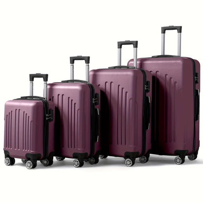 4-Piece Luxury Luggage Set - Durable ABS Hard Shell, Smooth Double Wheels, TSA-Approved Lock 125 Luggage OK•PhotoFineArt OK•PhotoFineArt