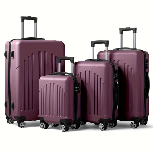 4-Piece Luxury Luggage Set - Durable ABS Hard Shell, Smooth Double Wheels, TSA-Approved Lock 125 Luggage OK•PhotoFineArt OK•PhotoFineArt